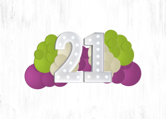 MARQUEE NUMBERS OR LETTERS AND BALLOON GARLAND